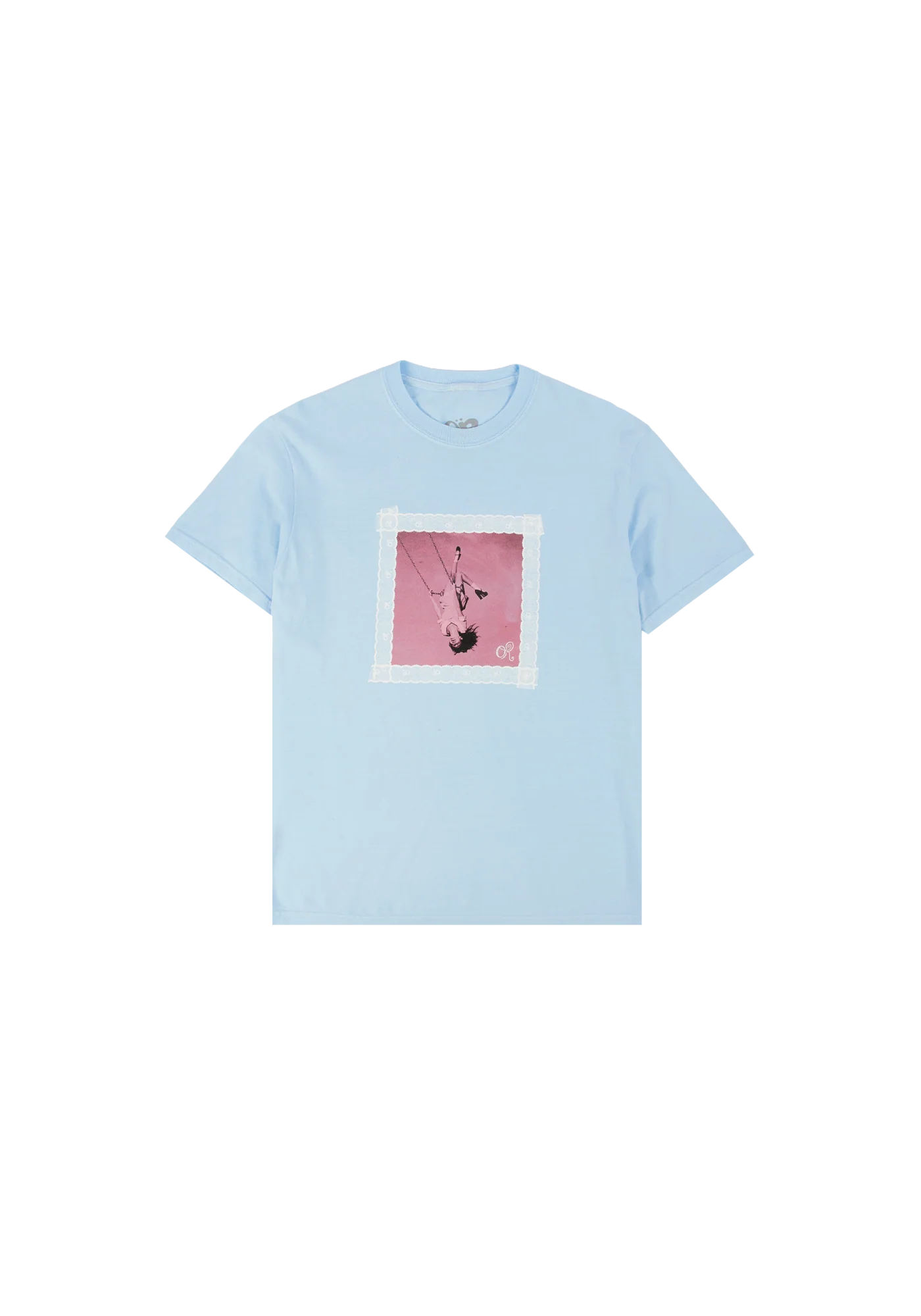lace album cover oversized youth blue t-shirt