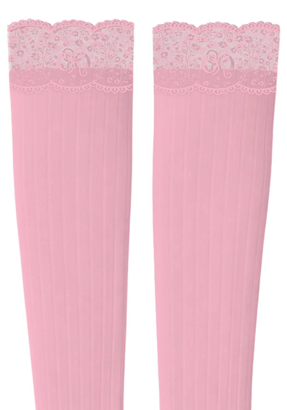 logo lace top knee high sock set - Image 3
