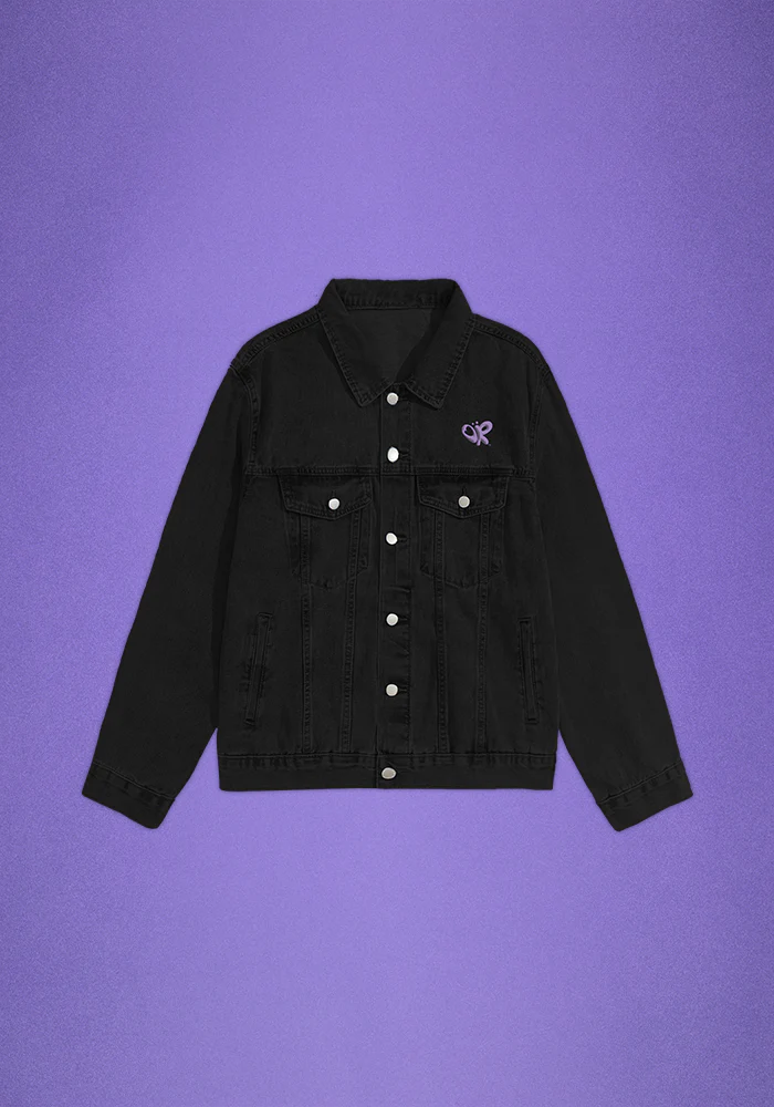 spill ur guts black denim jacket - Image 4